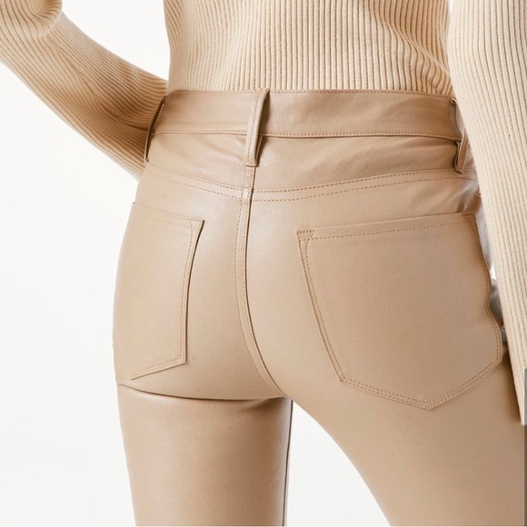 FRAME Le Crop Mini Boot Leather Pant 100% Leather - Picture 7 of 7